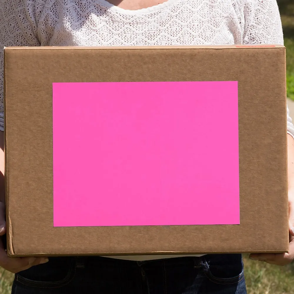 New JAM Paper Shipping Labels, 8 1/2" x 11", , 1 Label/Sheet, 10 Labels/Pack (337628614) Neon Pink