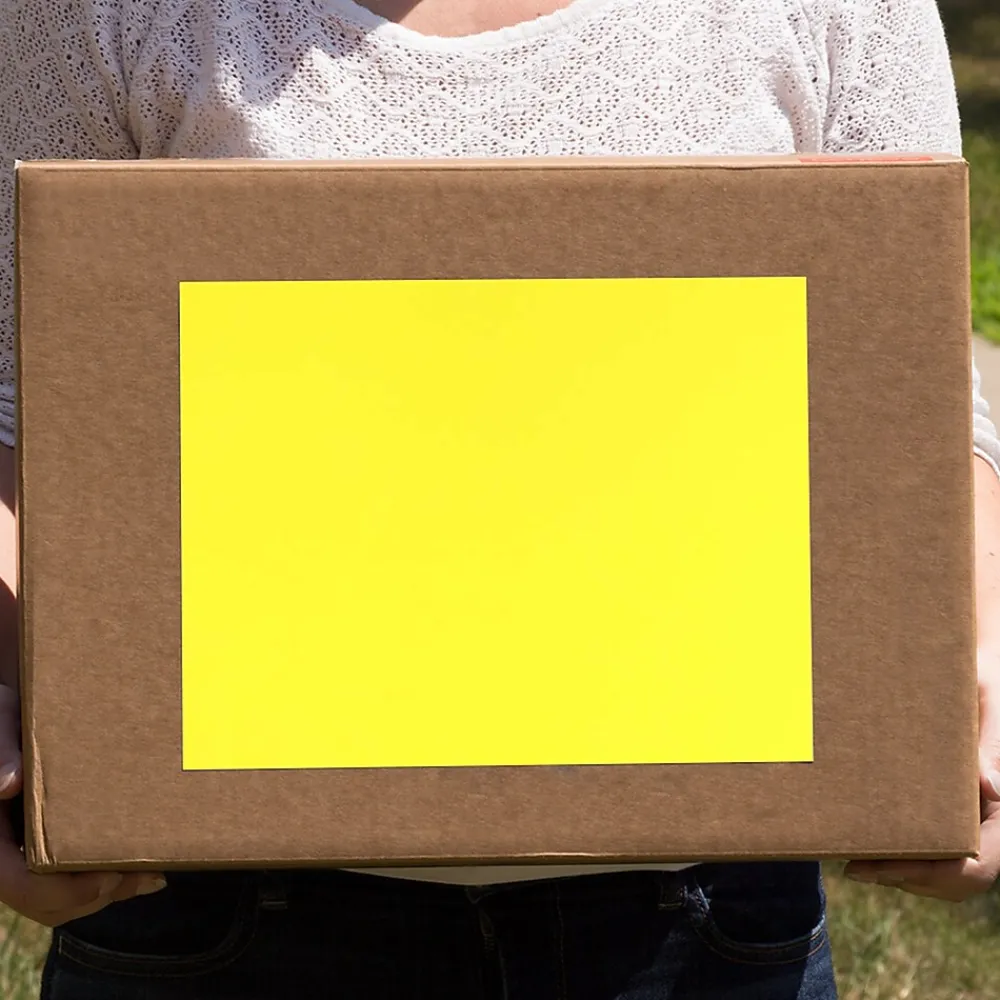 JAM Paper Shipping Labels, 8 1/2" x 11", , 1 Label/Sheet, 10 Labels/Pack (337628610) Yellow