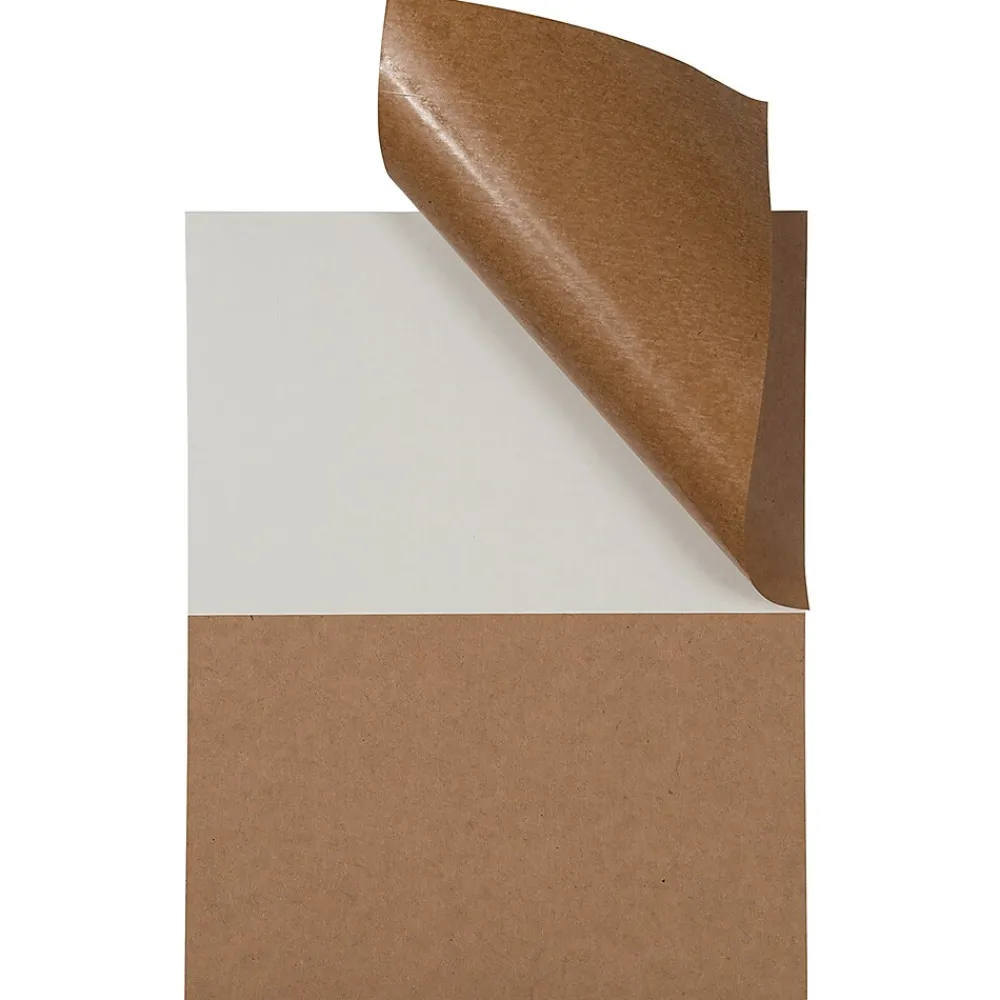 JAM Paper Shipping Labels, Half Page, 5 1/2" x 8 1/2", , 2 Labels/Sheet, 25 Sheets/Pack (359430338) Brown Kraft