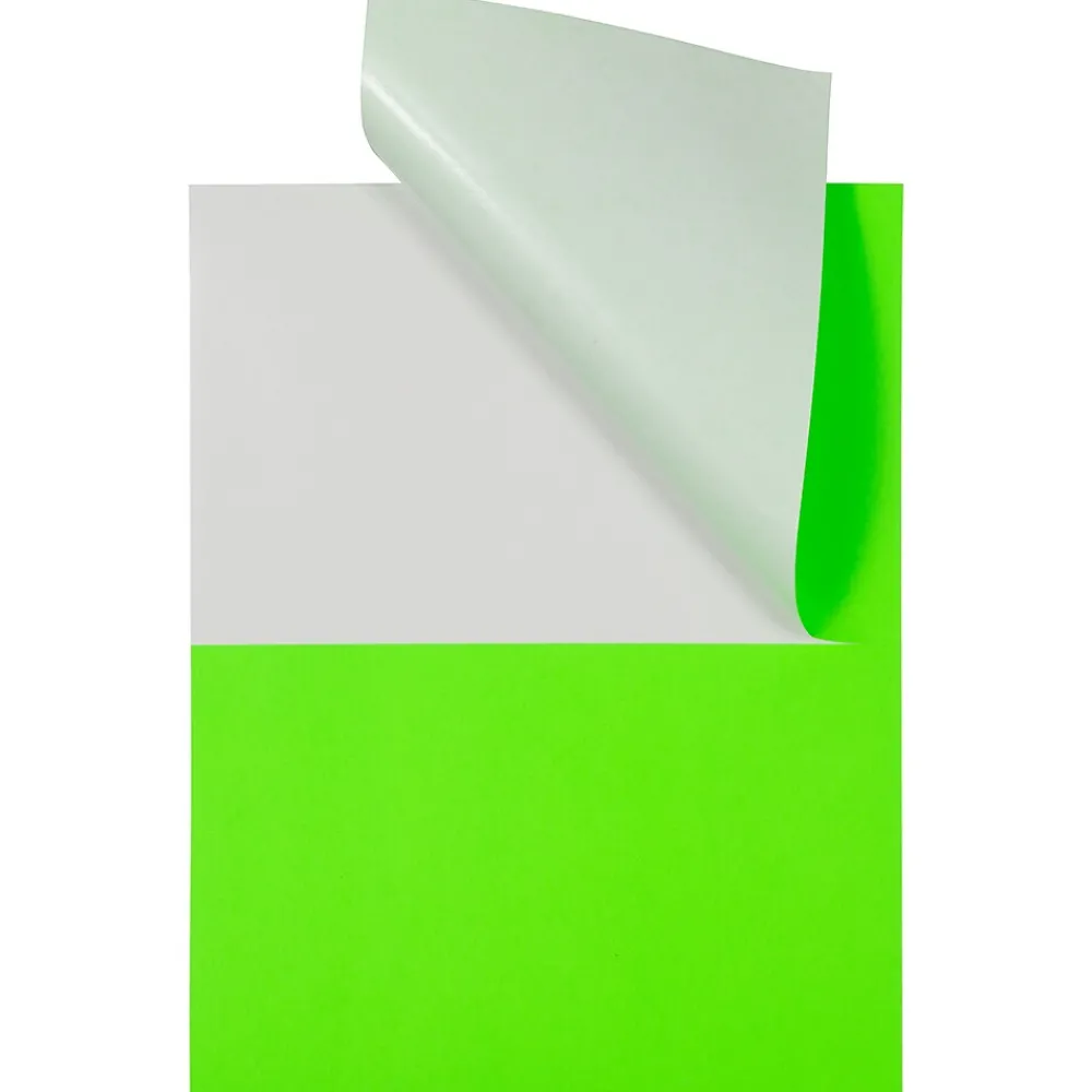 New JAM Paper Shipping Labels, Half Page, 5 1/2" x 8 1/2", , 2 Labels/Sheet, 25 Sheets/Pack (359429626) Neon Green