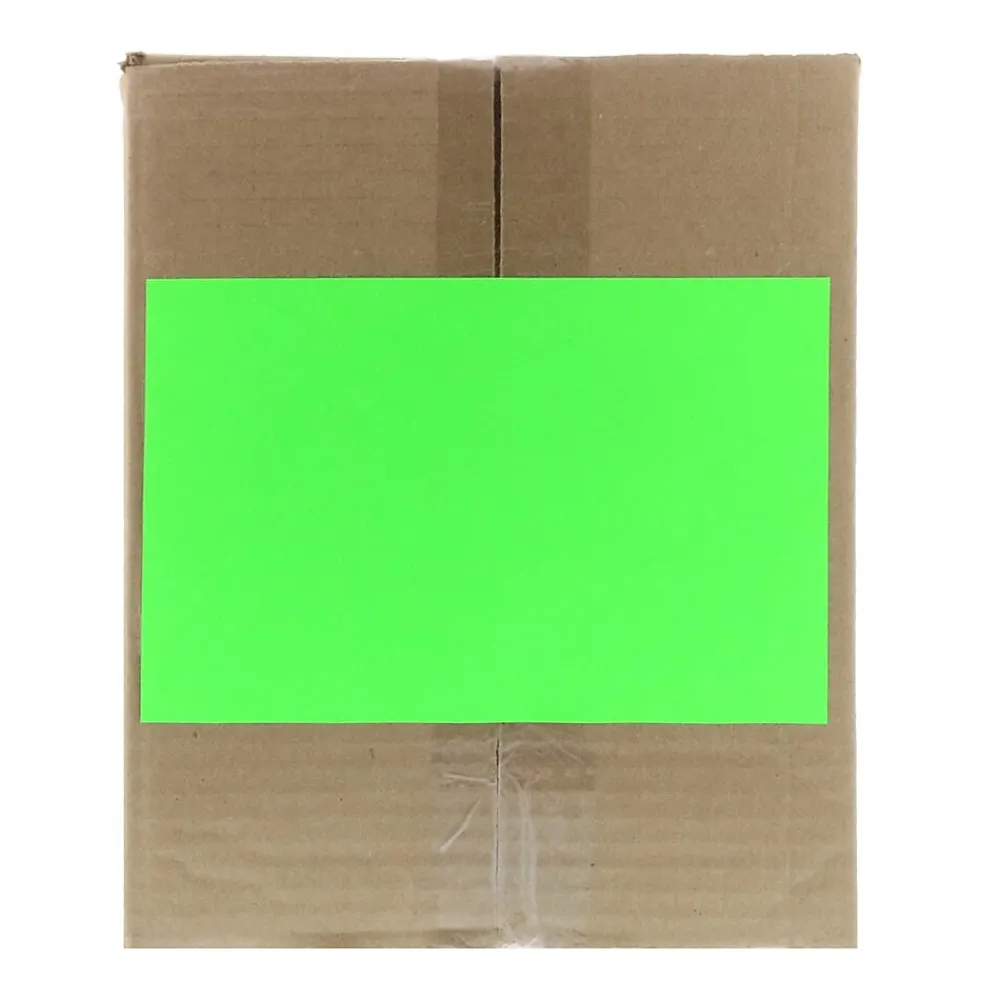 New JAM Paper Shipping Labels, Half Page, 5 1/2" x 8 1/2", , 2 Labels/Sheet, 25 Sheets/Pack (359429626) Neon Green