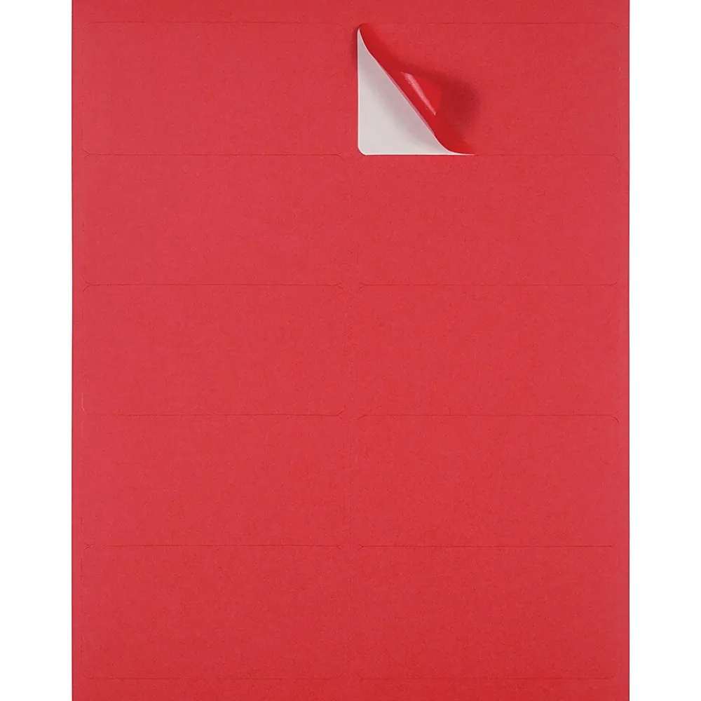 Best JAM Paper Shipping Labels, 2" x 4", , 10 Labels/Sheet, 12 Sheets/Pack (4514940) Red