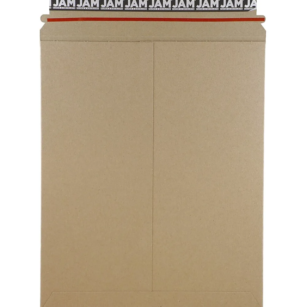 Clearance JAM Paper ® Stay-Flat Photo Mailer Envelopes, 11 x 13.5, Brown Kraft, Self-Adhesive Closure, Sold Individually (8866644)