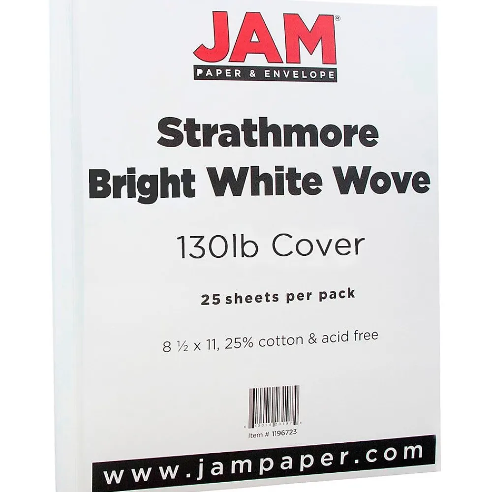 Card Stock*JAM Paper Strathmore 130 lb. Cardstock Paper, 8.5" x 11", Bright White, 25 Sheets/Pack (1196723)