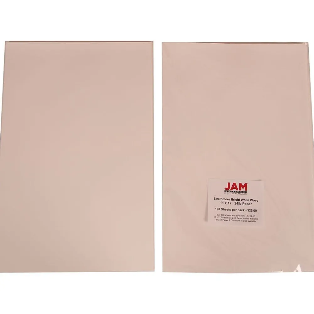 Card Stock*JAM Paper Strathmore 88 lb. Cardstock Paper, 11" x 17", Bright White, 50 Sheets/Pack (41747390)