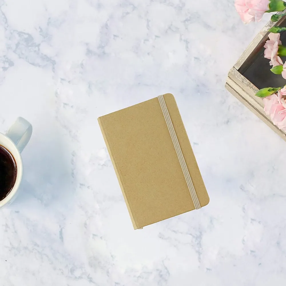 Notebooks|JAM Paper 1-Subject Pocket Notebook, 3.75" x 5.625", Narrow Ruled, 100 Sheets, Natural Kraft (340526603)