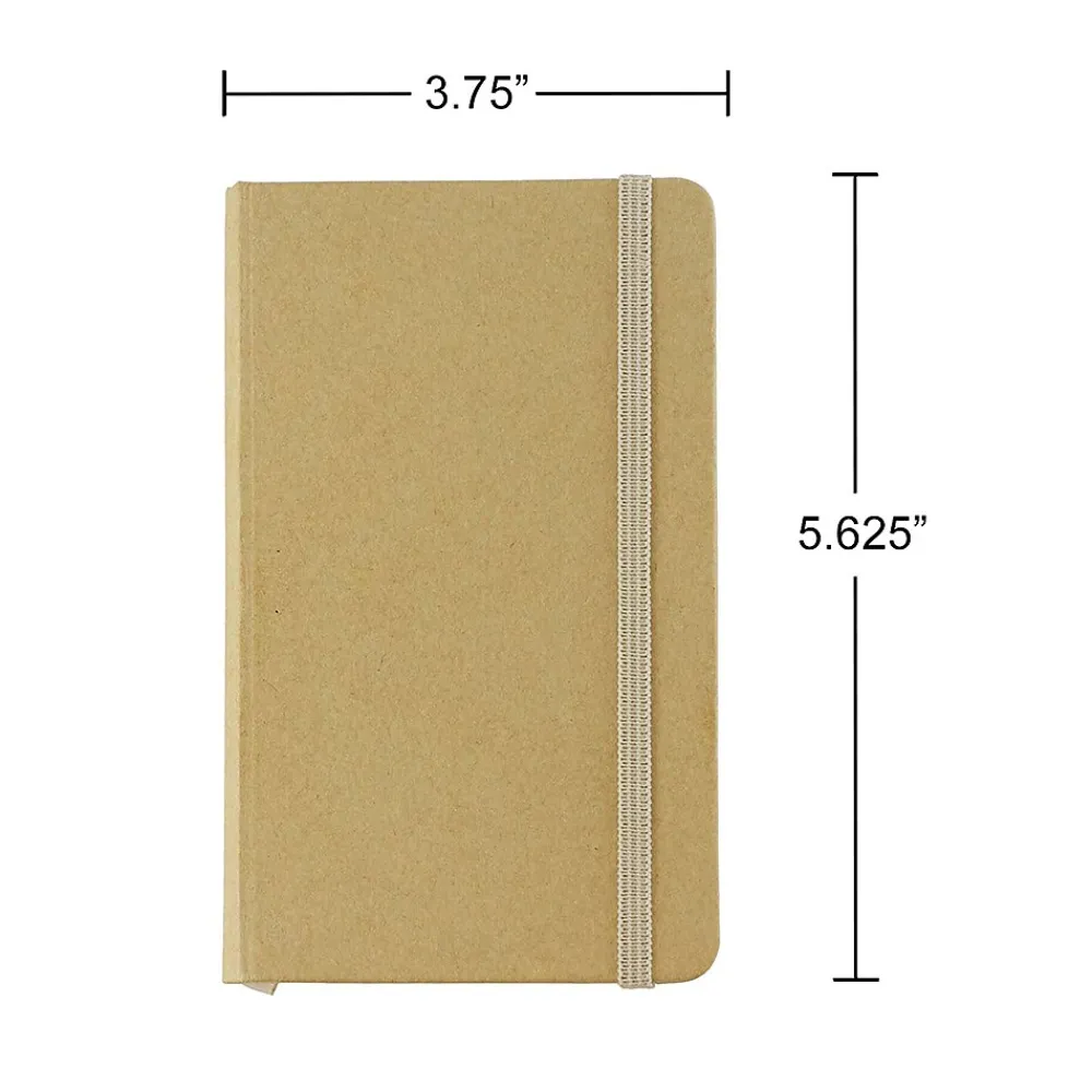 Notebooks|JAM Paper 1-Subject Pocket Notebook, 3.75" x 5.625", Narrow Ruled, 100 Sheets, Natural Kraft (340526603)