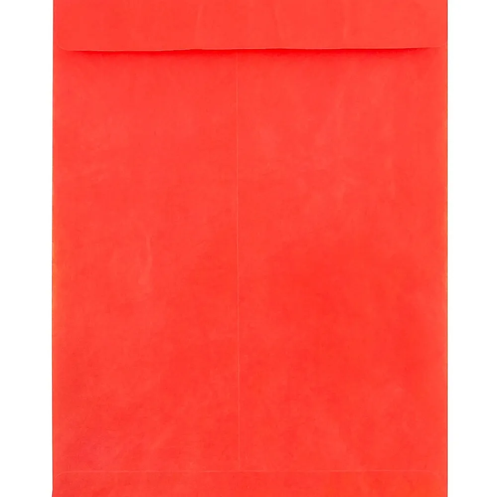 New JAM Paper Tear-Proof Open End Catalog Envelopes, 10" x 13", Red, 25/Pack (V021383)