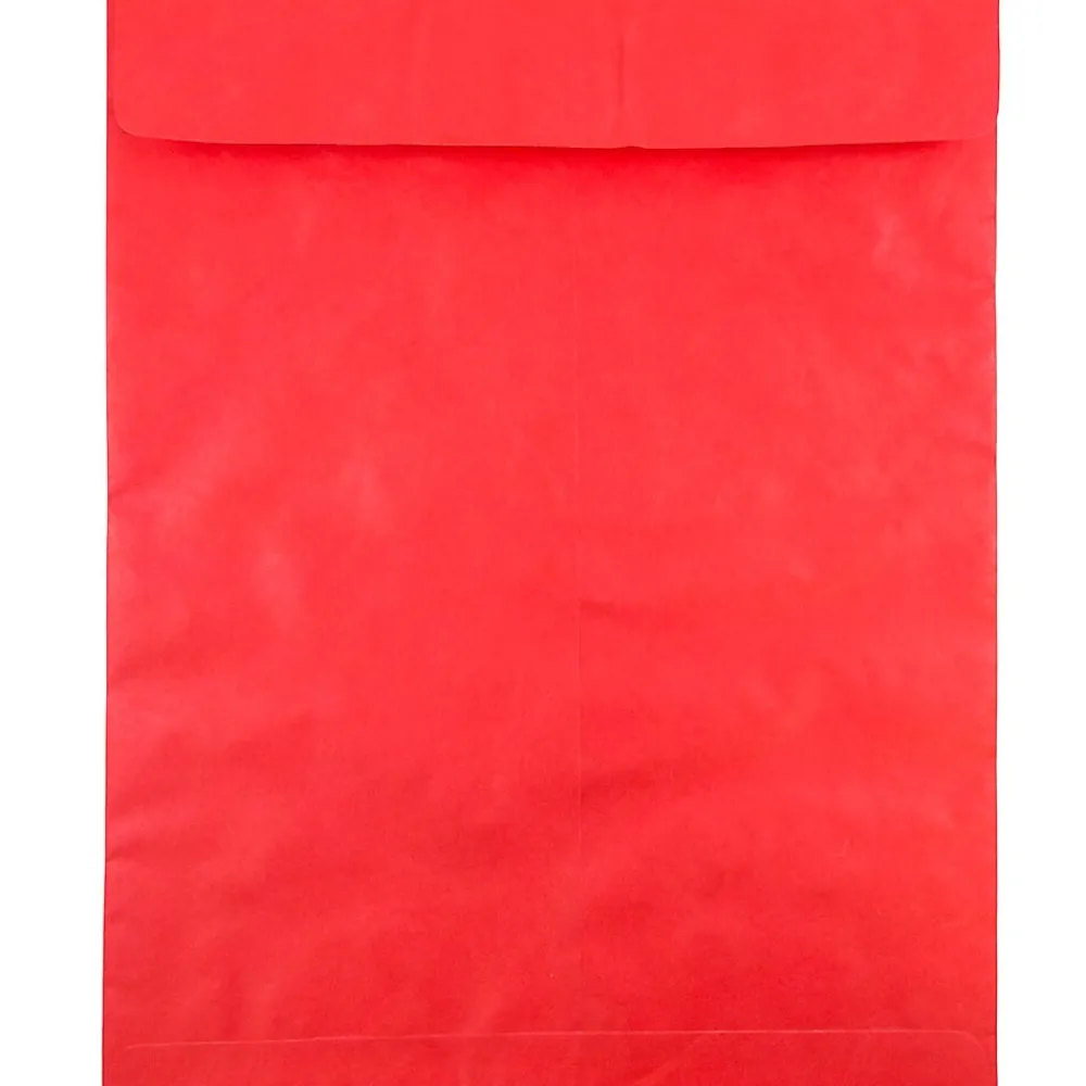 Sale JAM Paper Tyvek Open End Clasp Catalog Envelope, 11 1/2" x 14 1/2", Red, 10/Pack (V021388B)
