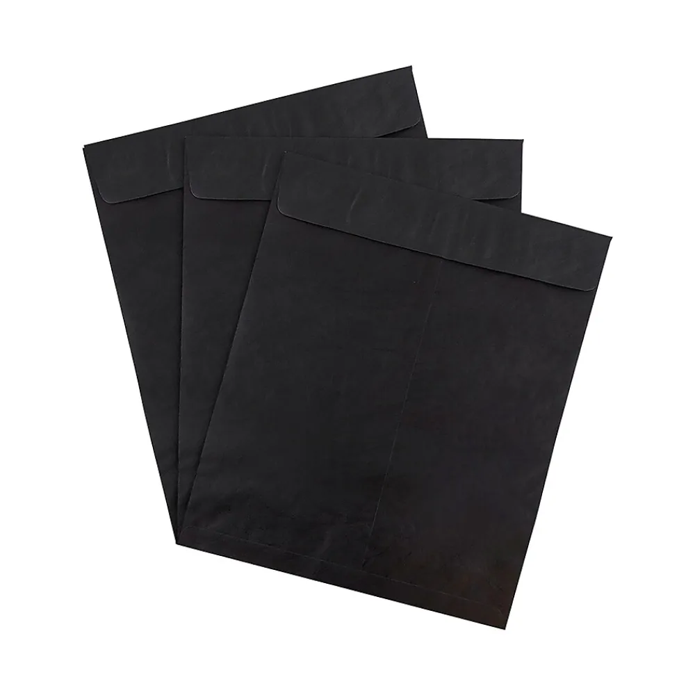 Hot JAM Paper Tyvek Open End Open End Catalog Envelope, 11 1/2" x 14 1/2", Black, 10/Pack (V021386B)