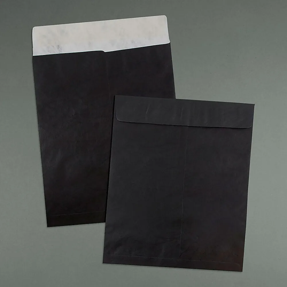 Hot JAM Paper Tyvek Open End Open End Catalog Envelope, 11 1/2" x 14 1/2", Black, 10/Pack (V021386B)