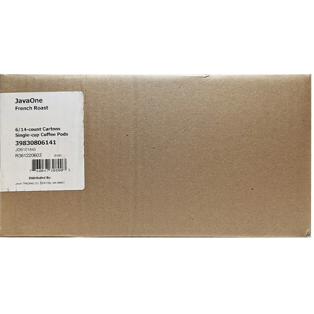JavaOne French Roast Coffee Freshpack, Dark Roast, 84/Carton (JTC30806CT)