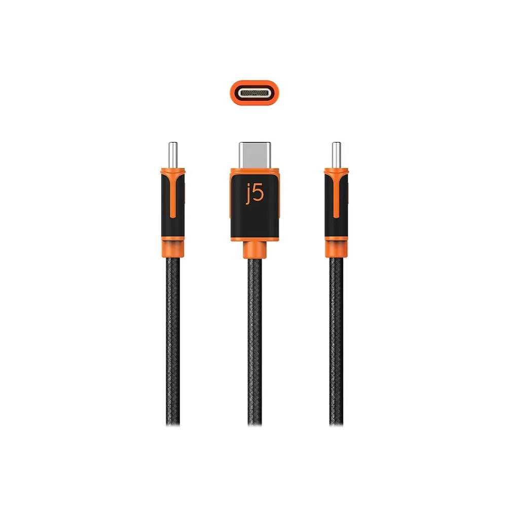 j5create 6' USB C to USB C Power Cable, Male to Male, Black (JUCX24)