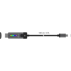 j5create 6' USB-C to HDMI 2.1 8K Cable, M/M, Space Gray/Black (JCC157)
