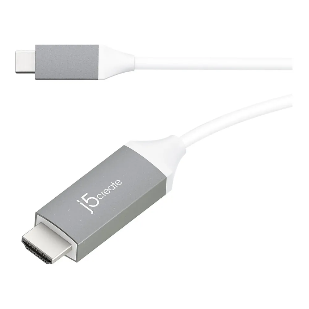 j5create 6' USB-C to HDMI Audio/Video Cable, Male to Male, Gray (JCC153G)