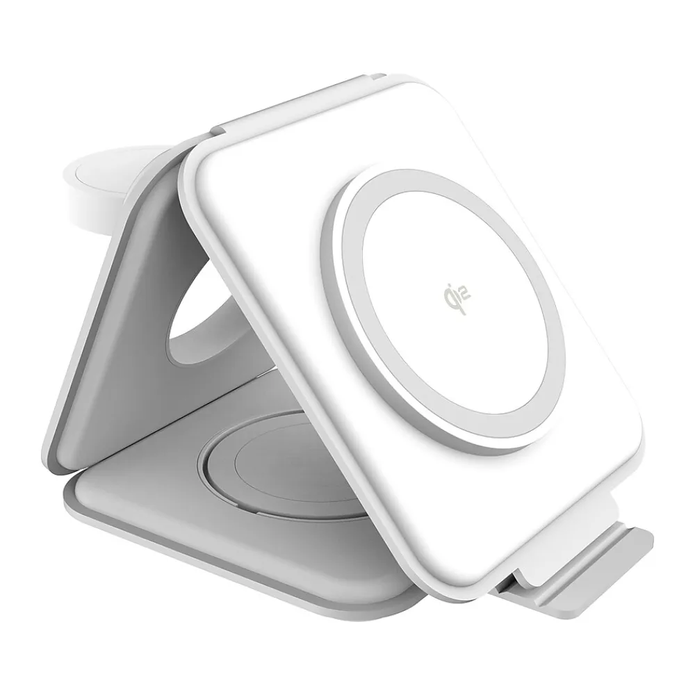 Magnetic Wireless 3-in-1 Charging Station, White (JUPW3215)<j5create Clearance