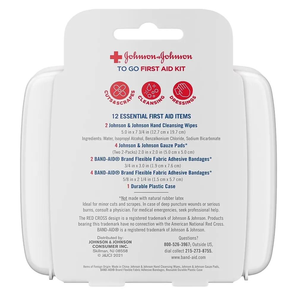 Johnson & Johnson First Aid to Go, 12 Pieces/Kit, 48 Kits/Carton (8295CT)
