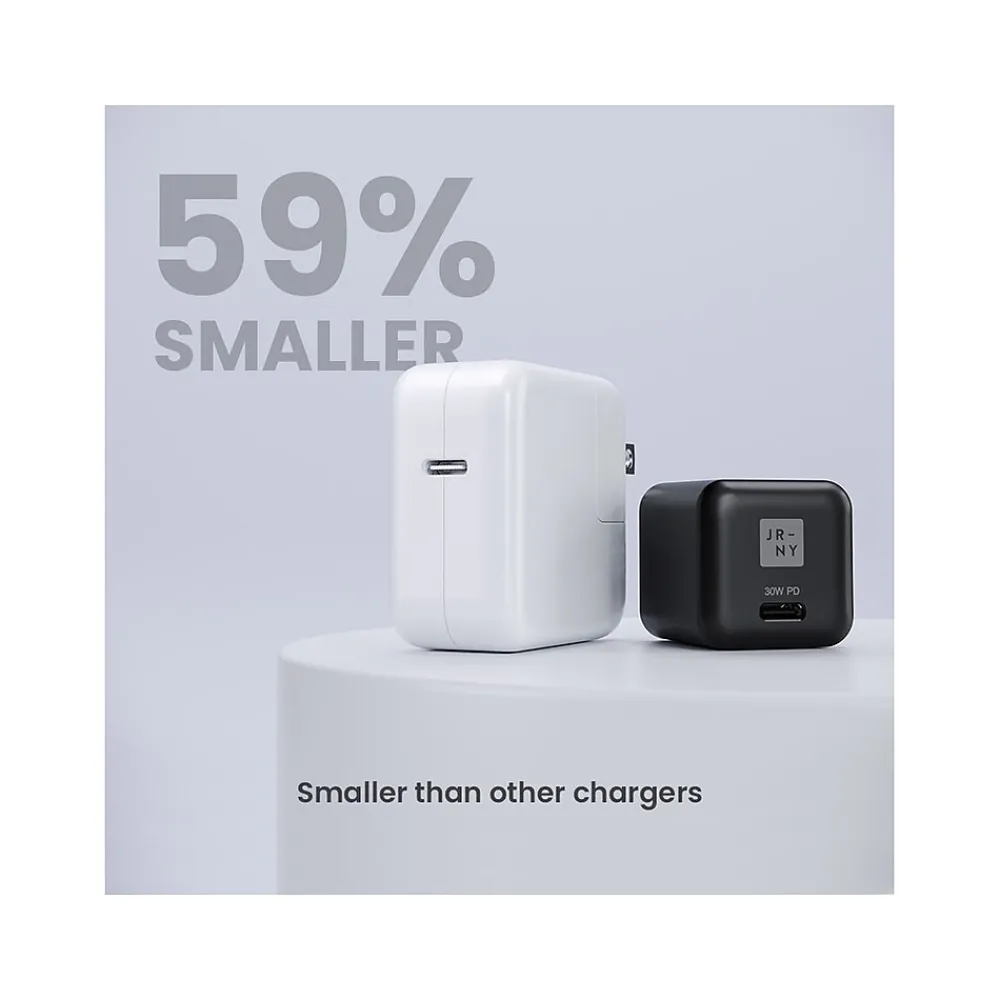 Mini USB Type-C Wall Charger, Black (JWCG130BL)<JOURNEY Clearance