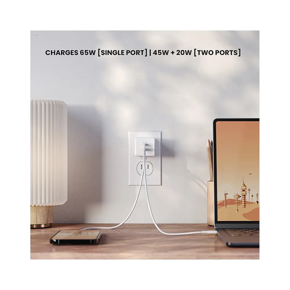 USB Type-C Dual Wall Charger, White (JWCG265WH)<JOURNEY Outlet