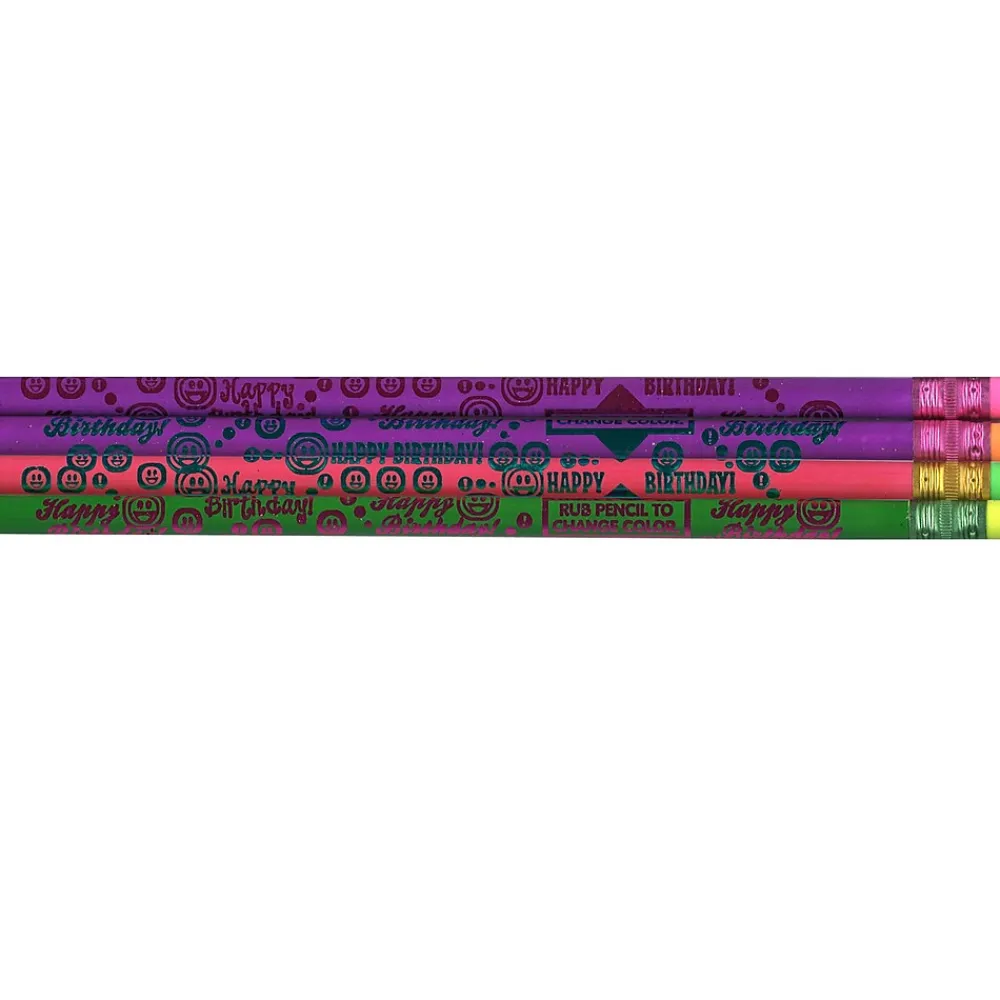 Pencils|J.R. Moon Pencil Thermo Happy Birthday Pencils, Assorted Color, Pack of 144 (JRM1505G)