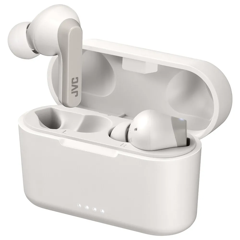 RIPTIDZ True Wireless Earbuds with Charging Case, Bluetooth, White (HAA9TW)<JVC Clearance