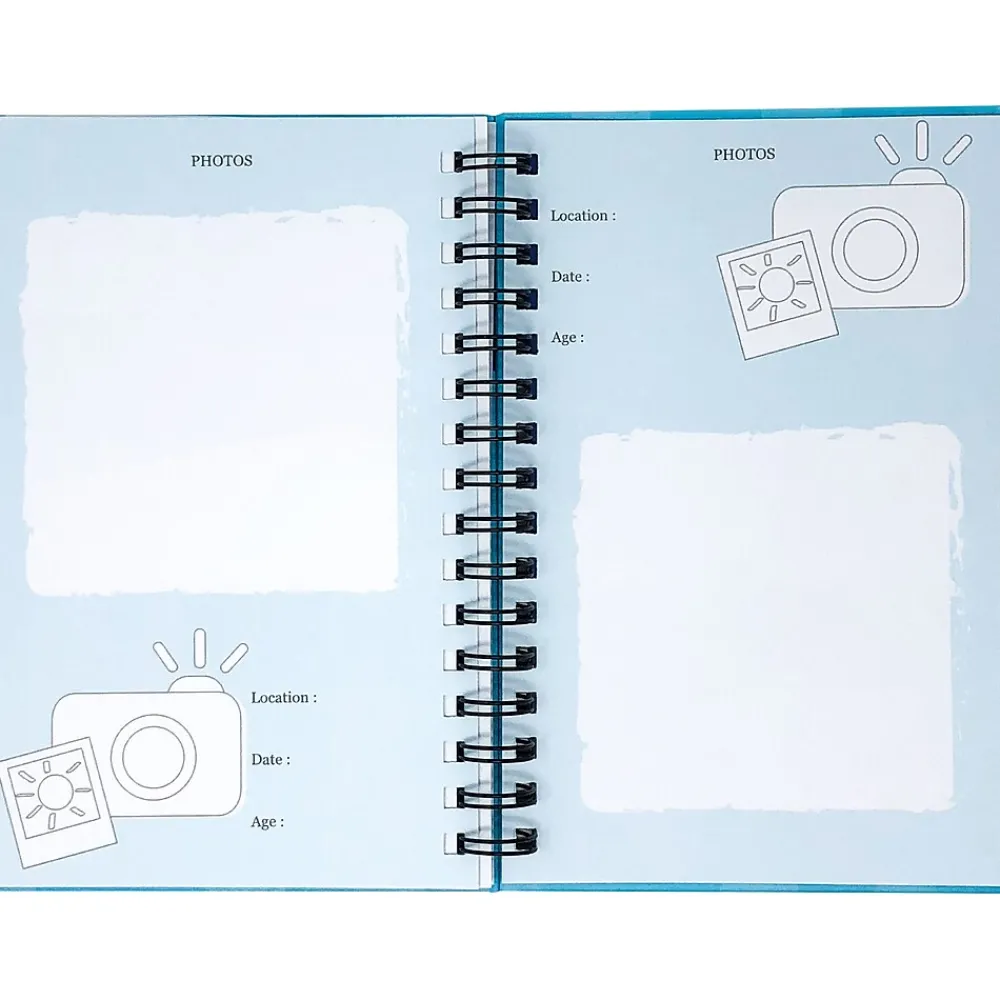 Journals|Kahootie Co. Travel Journal For Kids Hardcover Journal, 5.5" x 8.5", Wide Ruled, Blue/Teal, 60 Pages (TRAVTB-H)