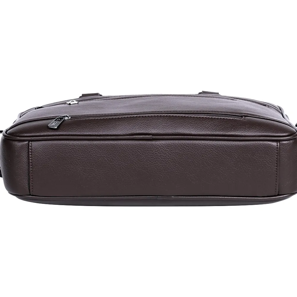 Roger Laptop Briefcase, Brown Faux Leather (22601BROWN)<Karla Hanson New