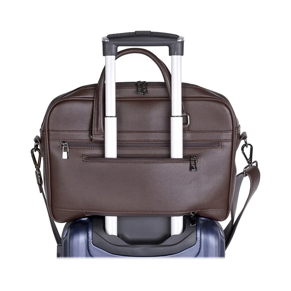 Roger Laptop Briefcase, Brown Faux Leather (22601BROWN)<Karla Hanson New