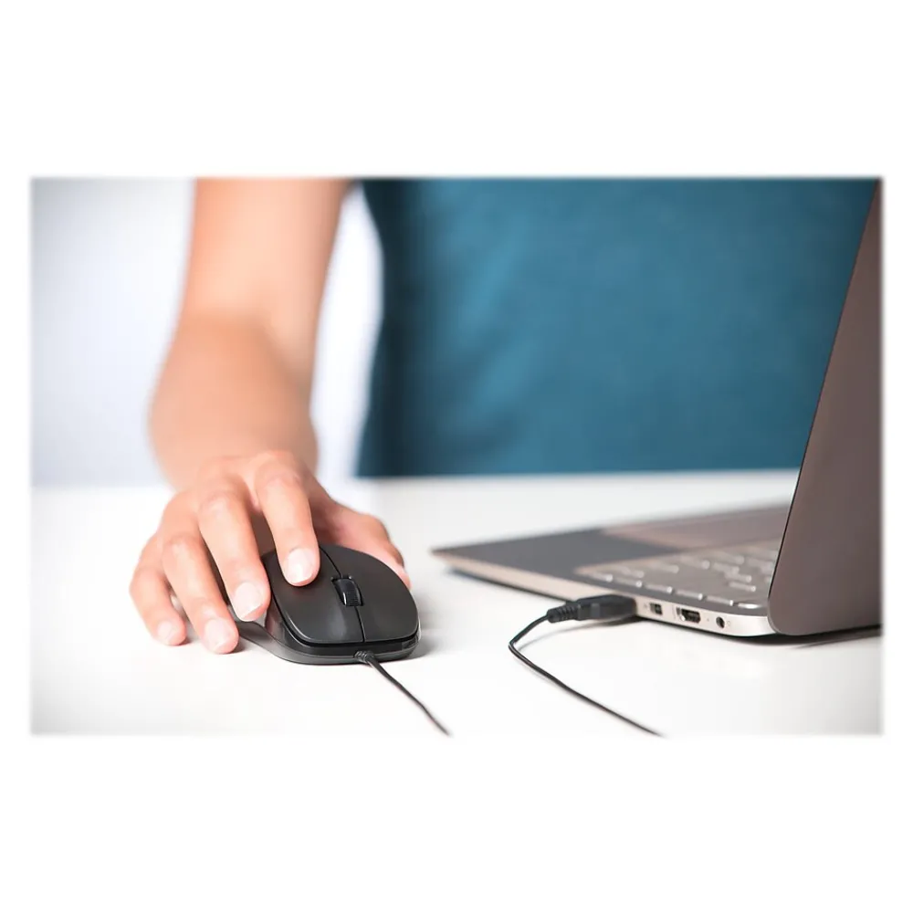 New Kensington Mouse for Life K74531WW USB Wired Optical Three-Button Mouse, Black