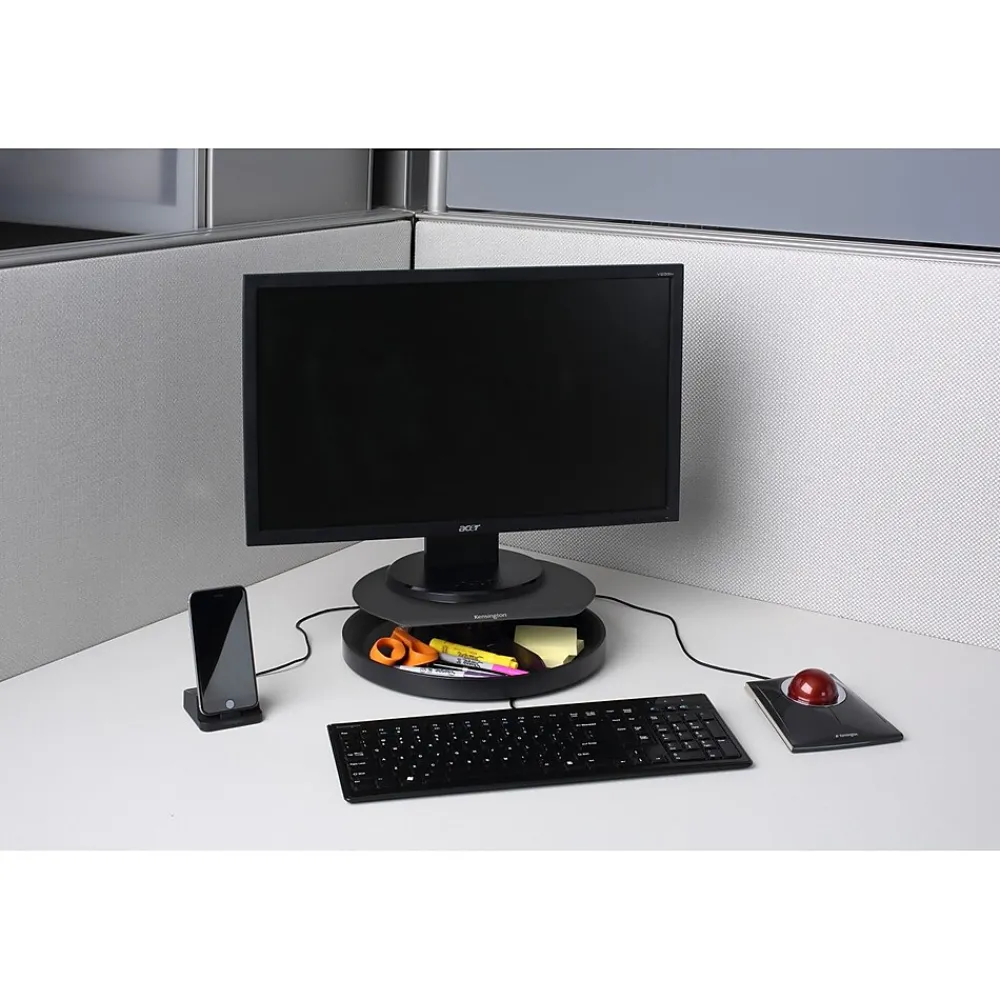 Best Kensington SmartFit Spin2 Adjustable Monitor Stand, Black (52787)