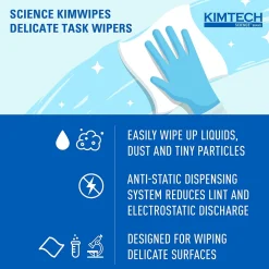 SCIENCE KIMWIPES Delicate Task Nylon Cleaning Wipers, 11.8