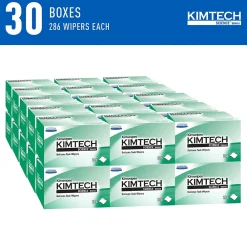 SCIENCE KIMWIPES Delicate Task Durable Fibers Cleaning Wipers, 8.4" x 4.4", White, 286 Wipers/Box, 30/Carton (34120)<Kimtech Clearance