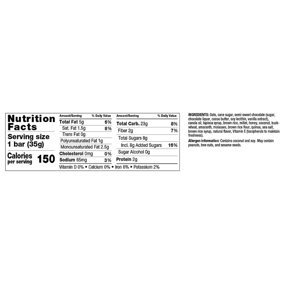 KIND Healthy Grains Gluten Free Dark Chocolate Chunk Nut Bar, 12 Bars/Box (PHW18082)
