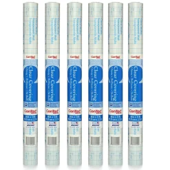 Shelving*Kittrich Con-Tact 18" x 9' Vinyl Adhesive, Glossy, Clear, 6 Rolls (KIT09FC9D73-6)