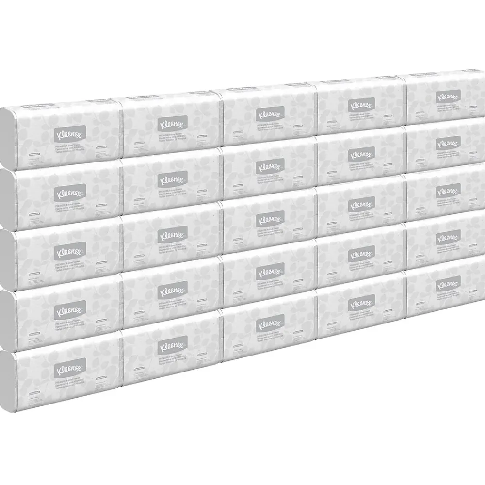 Kleenex Premiere Recycled Multifold Paper Towels, 1-ply, 120 Sheets/Pack, 25 Packs/Carton (13253)