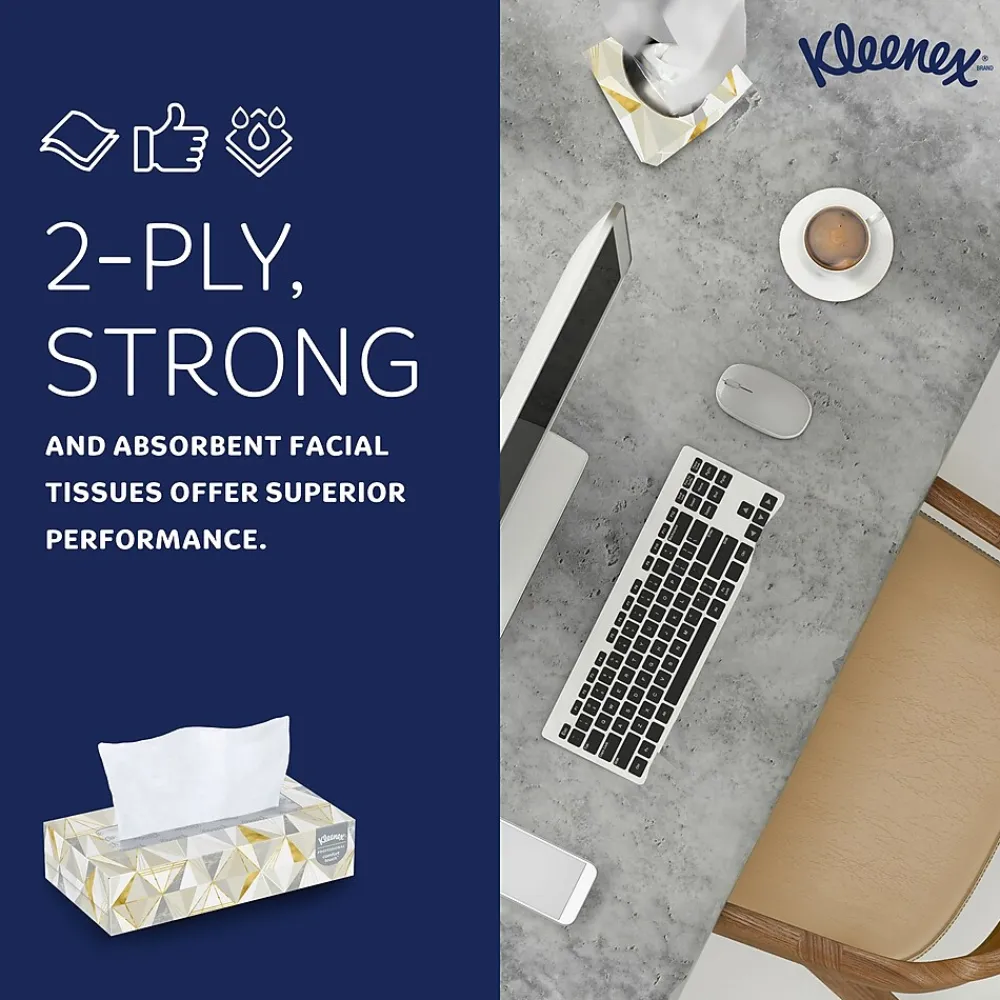 Professional Standard Facial Tissue, 2-Ply, White, 125 Sheets/Box, 48 Boxes/Carton (21606)<Kleenex Discount