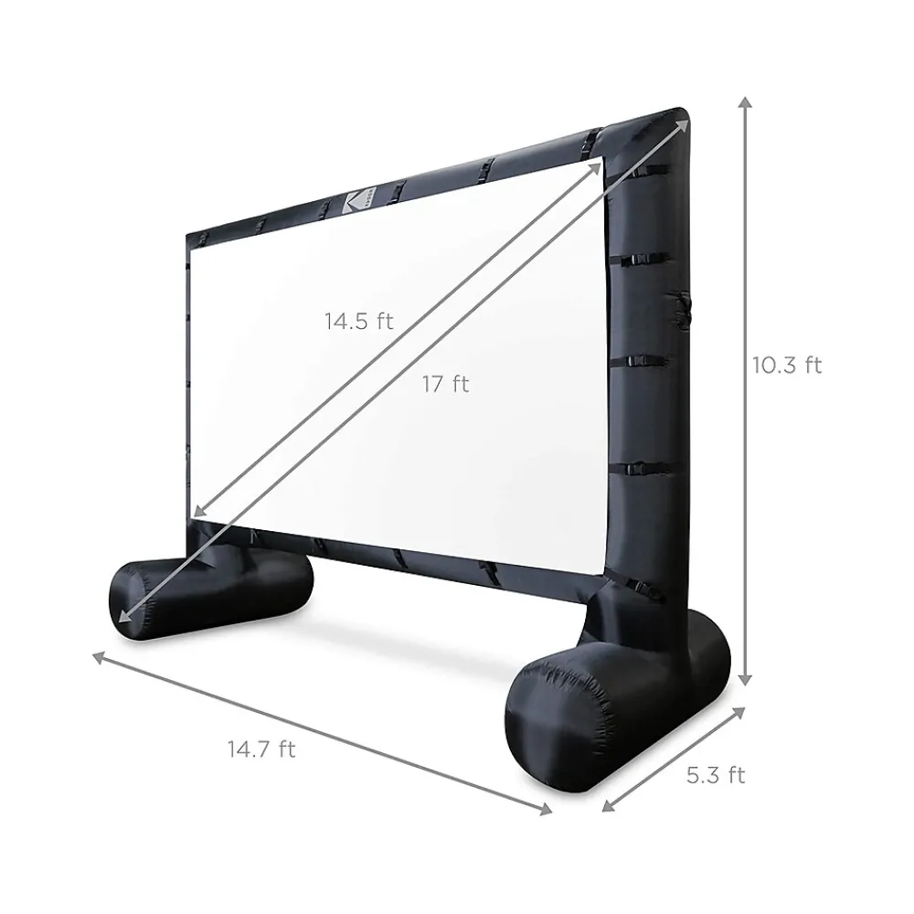 Kodak 174" Manual Floor Projector Screen, White/Black (RODPJINSCR17)