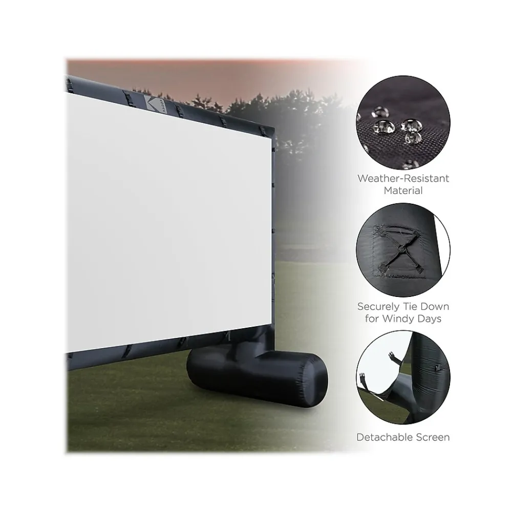 Kodak 174" Manual Floor Projector Screen, White/Black (RODPJINSCR17)