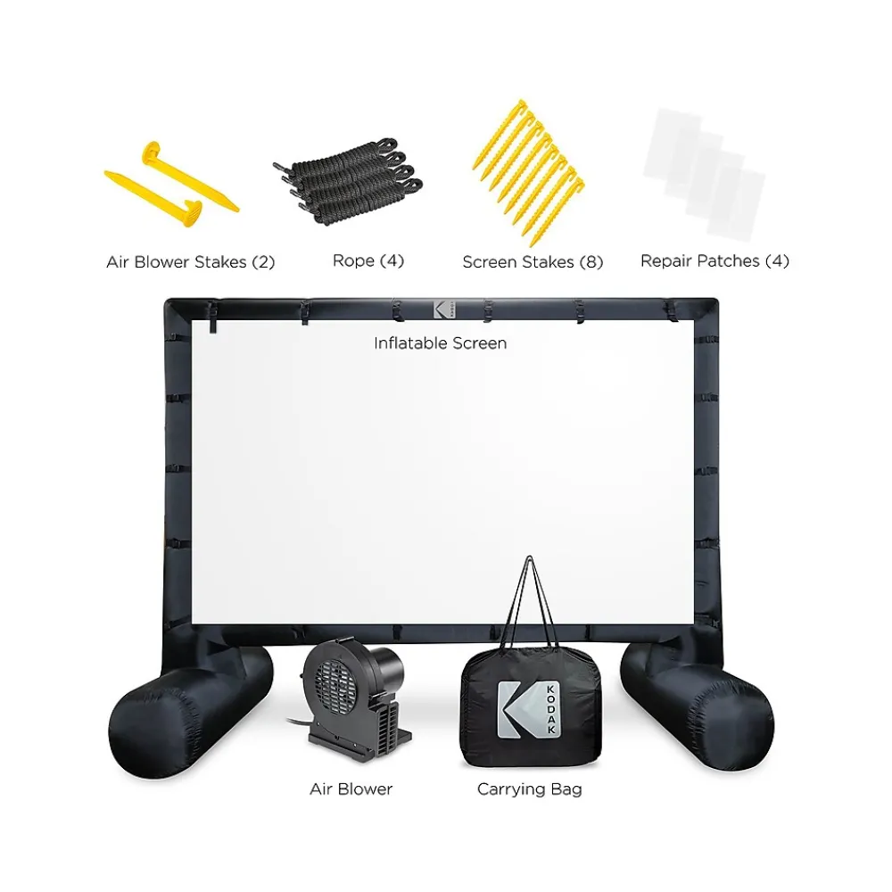 Kodak 174" Manual Floor Projector Screen, White/Black (RODPJINSCR17)