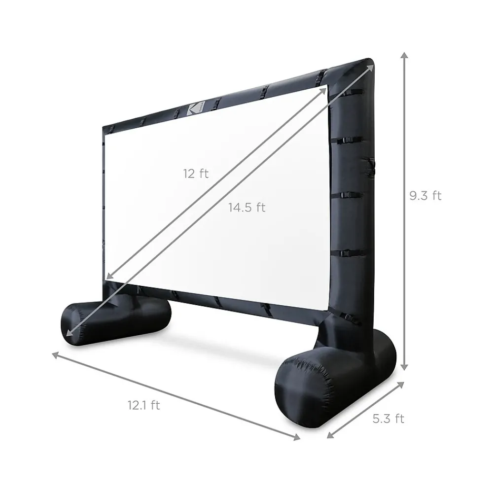 Kodak 144" Manual Floor Projector Screen, White/Black (RODPJINSCR1)