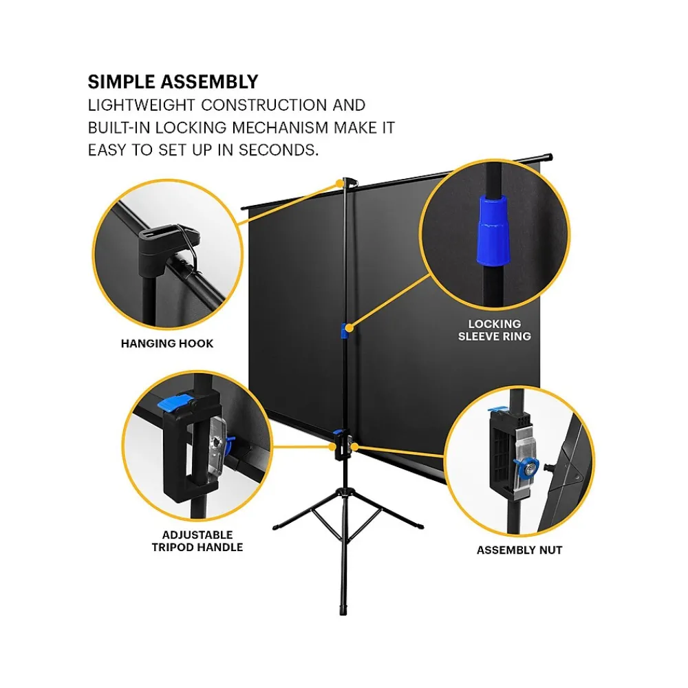 Kodak 80" Manual Tripod Projector Screen, Matte White (RODPJSTS80.16)