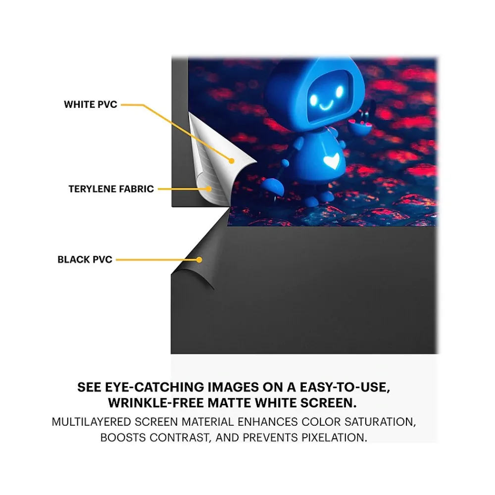Kodak 60" Portable Manual Floor Projector Screen, Matte White/Black (RODPJSPFU60)