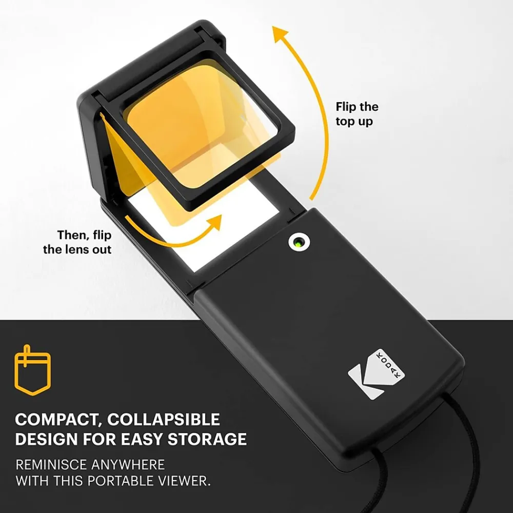 Kodak Magnifying Lighted Slide Viewer, Compact Portable 1.8x LED Backlight for 35mm Film Slides