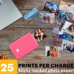 Kodak Step Mobile Zero Ink Instant Photo Printer, Single-Function, Pink (RODMP20AMZP)