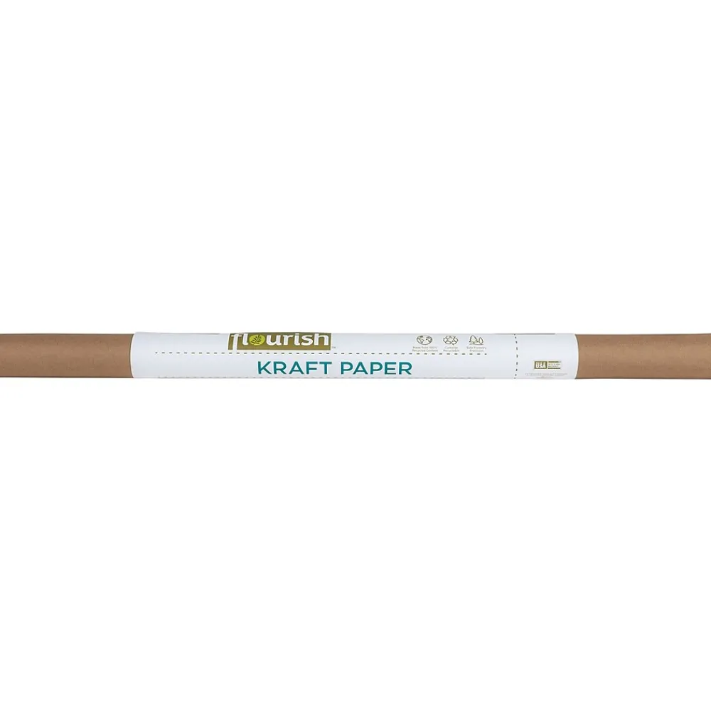 New Flourish Kraft Paper Roll, 30" x 15', 60 lbs. (287428)