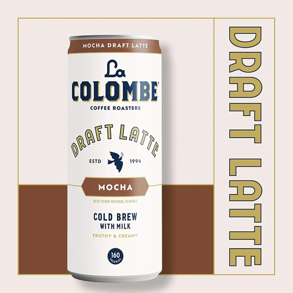 La Colombe Coffee La Colombe Draft Mocha Latte Caffeinated Cold Brew Coffee, Medium Roast, 11 oz., 12/Carton (PPPURC1202)