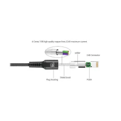 Lightning to USB Cable for iPhone/iPad/iPod touch, Black (LX-4BK)<LAX Gadgets Discount