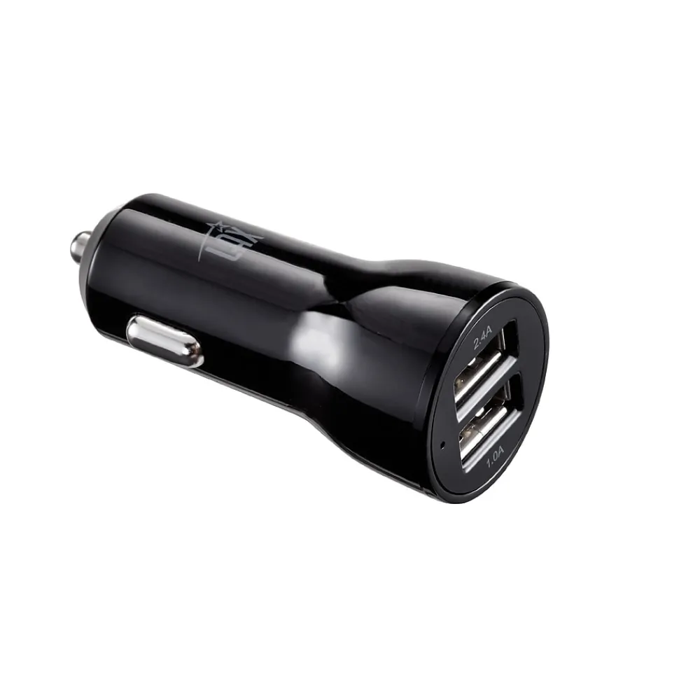 MFI Certified 6ft Charger with Car Charger Black (MFICAR6FT-BLK)<LAX Gadgets