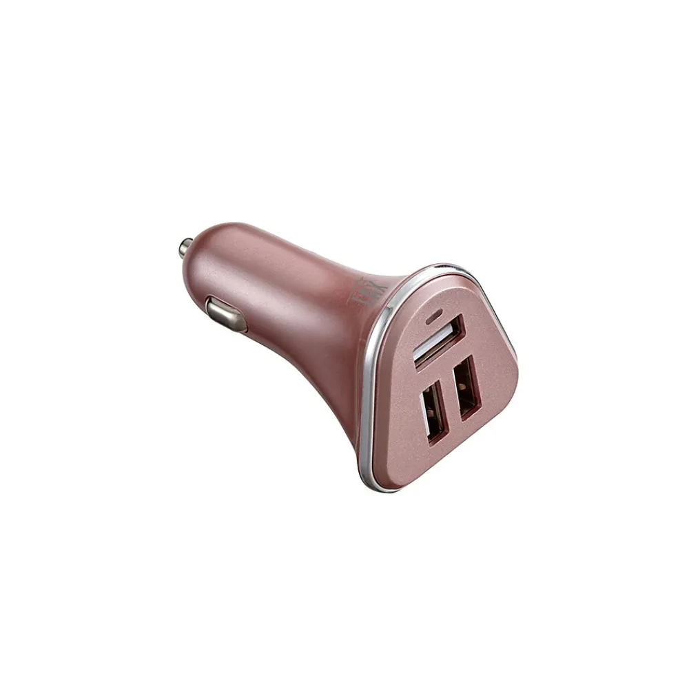 LAX 3-USB Port Car Charger 4.8A for Smartphones - Rose Gold (LAX3PORTCAR-ROS)<LAX Gadgets