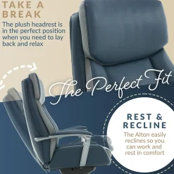 Ergonomic Chairs*La-Z-Boy Alton Ergonomic Bonded Leather Swivel Executive Chair, (60029-DS) Blue